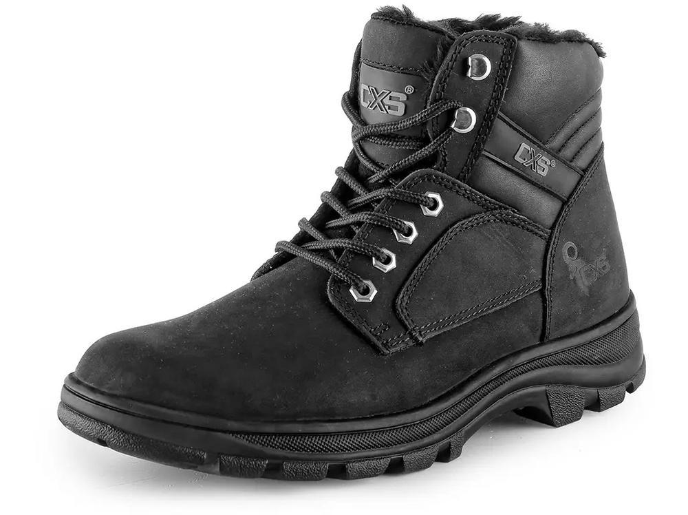 CXS obuv kotníková ROAD INDUSTRY, zimní, kožená, černá vel. 45
