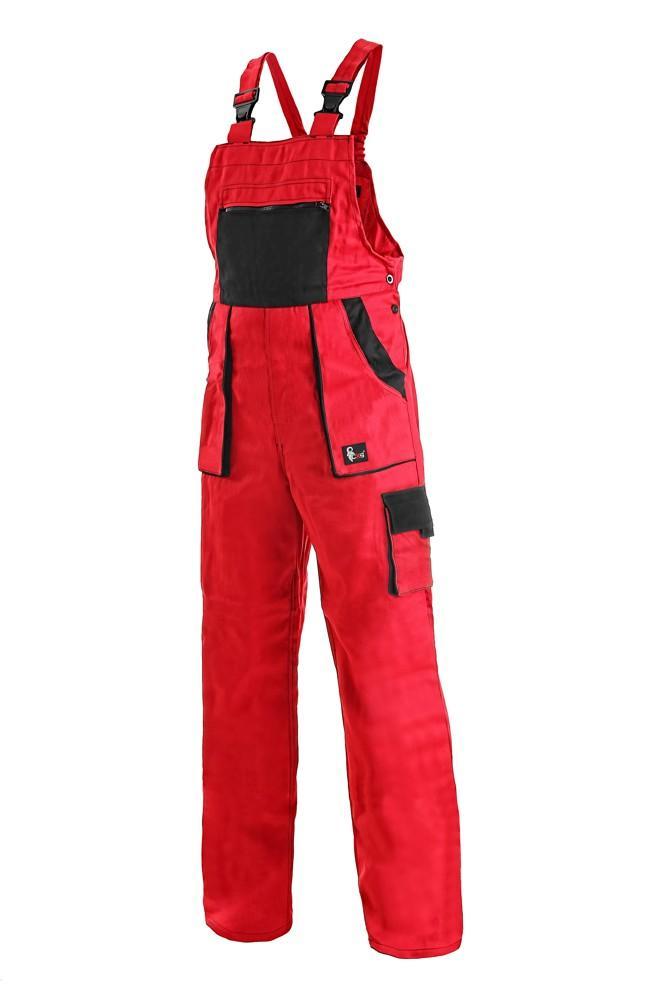 CXS kalhoty LUXY SABINA, dámské, s laclem, červeno-černé vel. 40