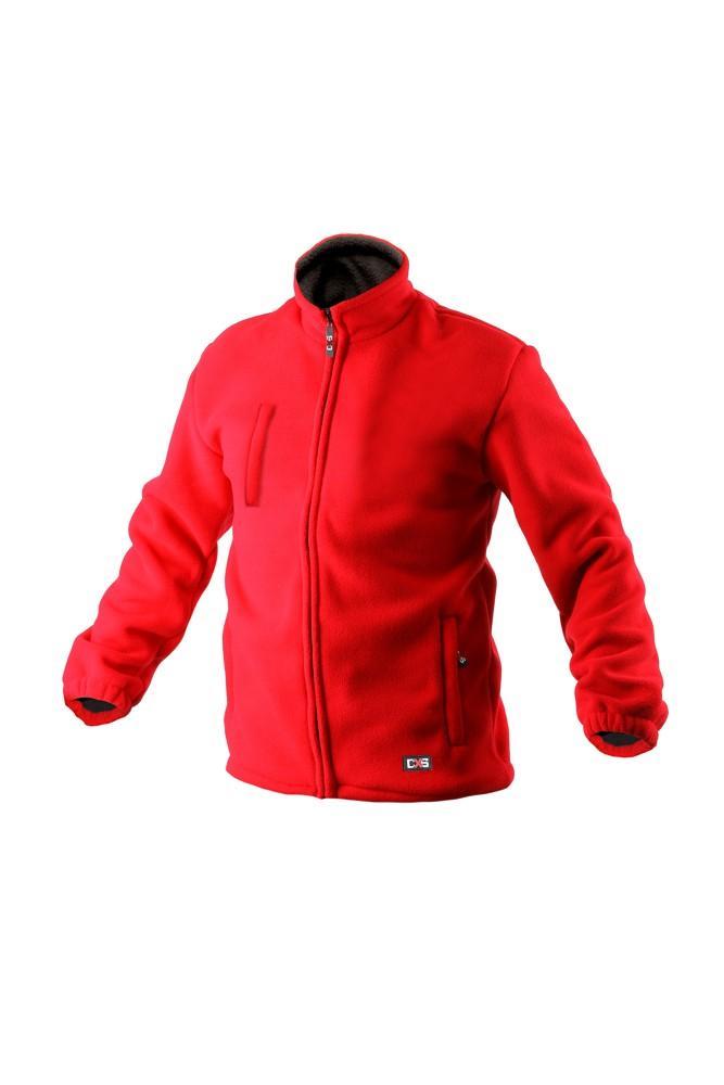 CXS bunda OTAWA, pánská, fleecová, červená vel. 2XL
