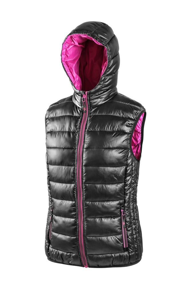 CXS vesta OMAK, dámská, zimní, s kapucí, černo-růžová vel. XS