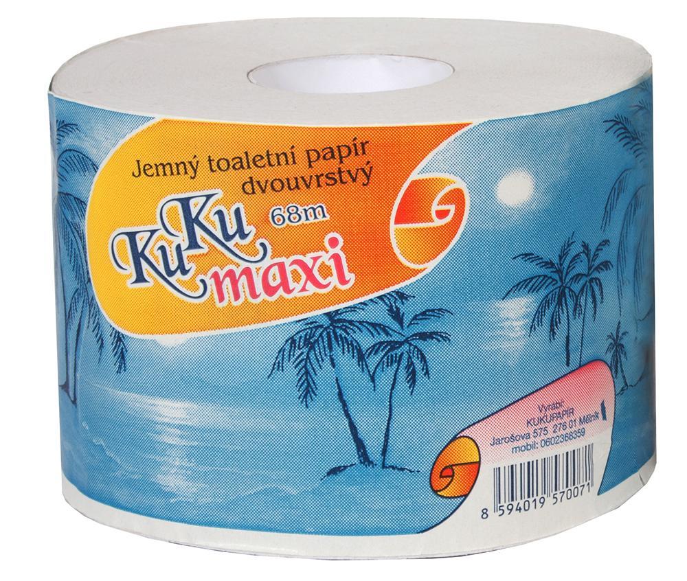 Papír toaletní KukuMaxi 2-vrstvý, návin 68 m,celulóza