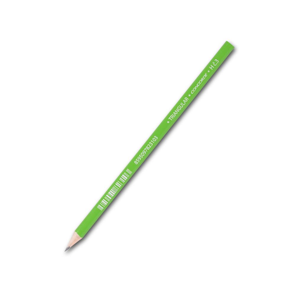 CONCORDE tužka grafitová trojhranná č. 3 (H) zelený lak