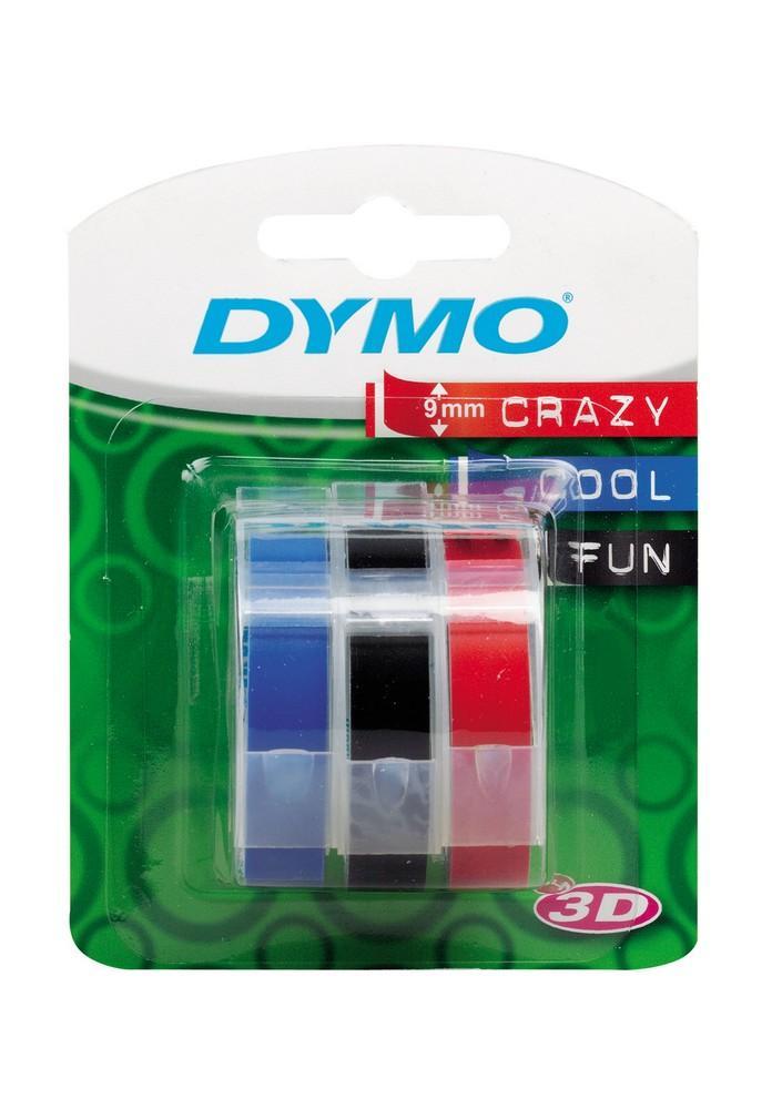 Dymo páska 3D 9 mm 3 m blistr červená, černá, modrá