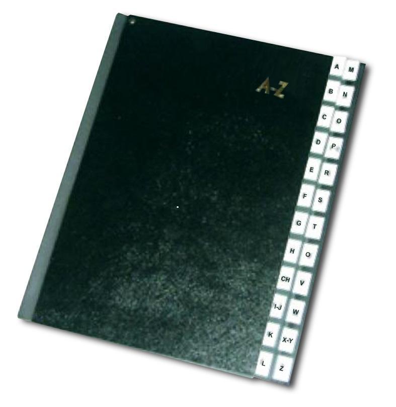 KARTON P+P rozdružovací kniha černá A4 abecední A-Z