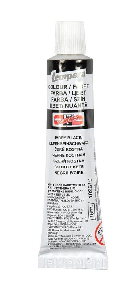 Koh-i-noor barva temperová tuba 16 ml - černá