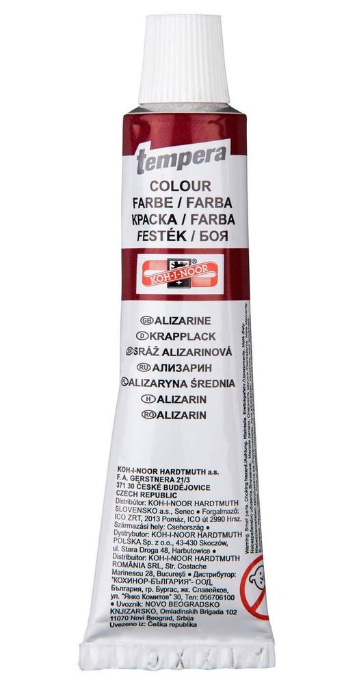 Koh-i-noor barva temperová tuba 16 ml - sráž alizarinová (tmavě červená)