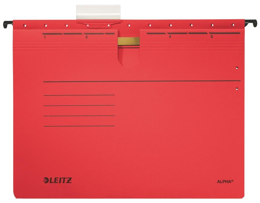 Leitz závěsné desky ALPHA s rychlovazačem červené