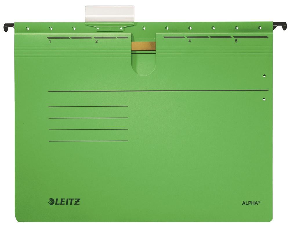 Leitz závěsné desky ALPHA s rychlovazačem zelené