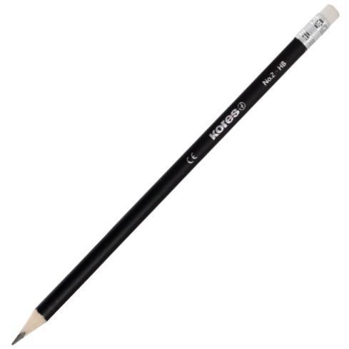 Kores tužka grafitová trojhranná HB černá s bílou pryží