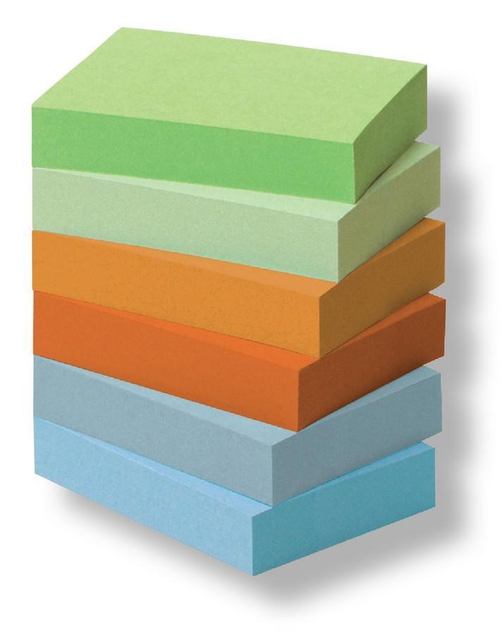 Post-it blok samolepicí 51 x 38 mm/6 ks rainbow, recykl