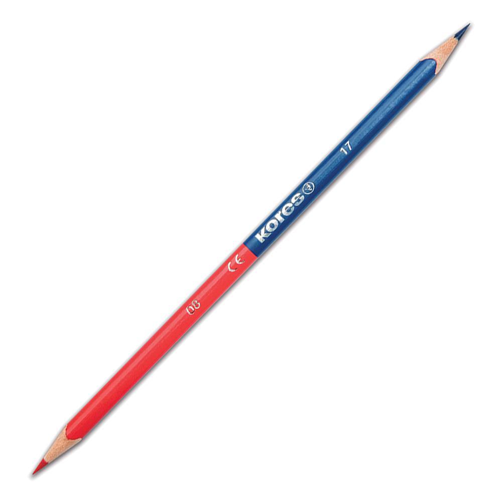 Kores tužka grafitová trojhranná, oboustanná, červeno-modrá