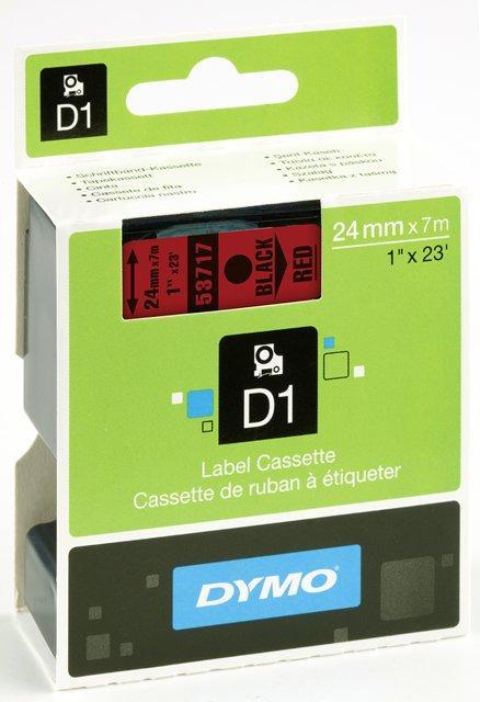 Dymo páska D1 24mm/7m černá na červené
