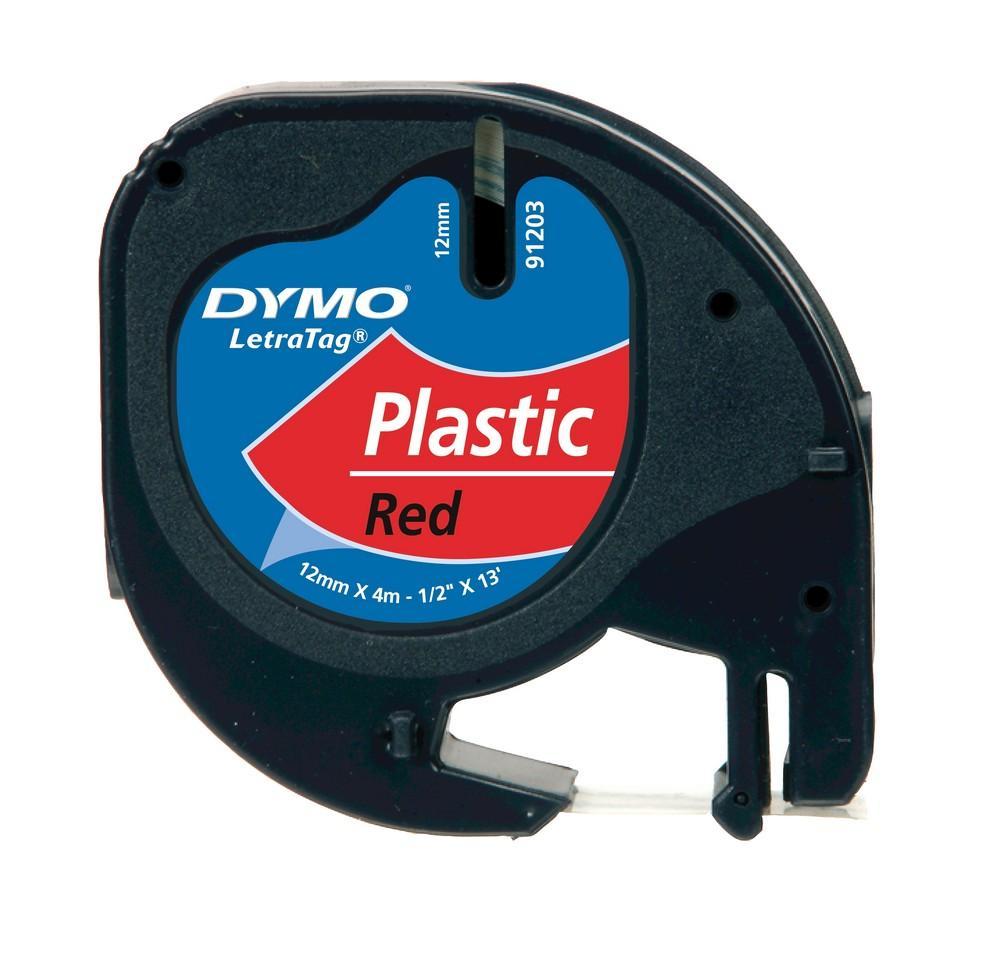 Dymo páska Letra Tag plastová 12mm x 4m, červená