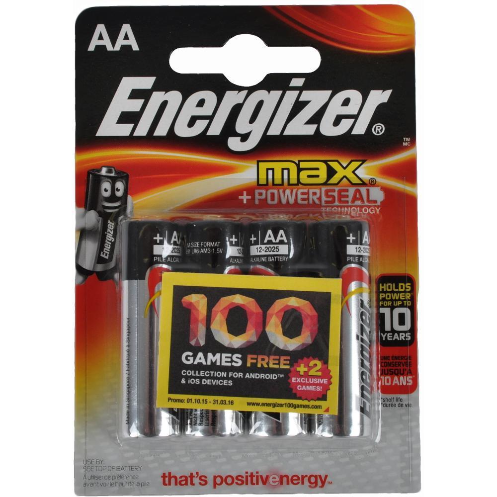 Alkalická baterie AA - Energizer ultra+, tužková baterie, LR6 / 4 ks