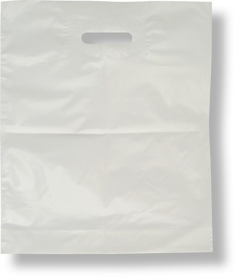 Taška PE s průhmatem 38 x 45 cm bílá