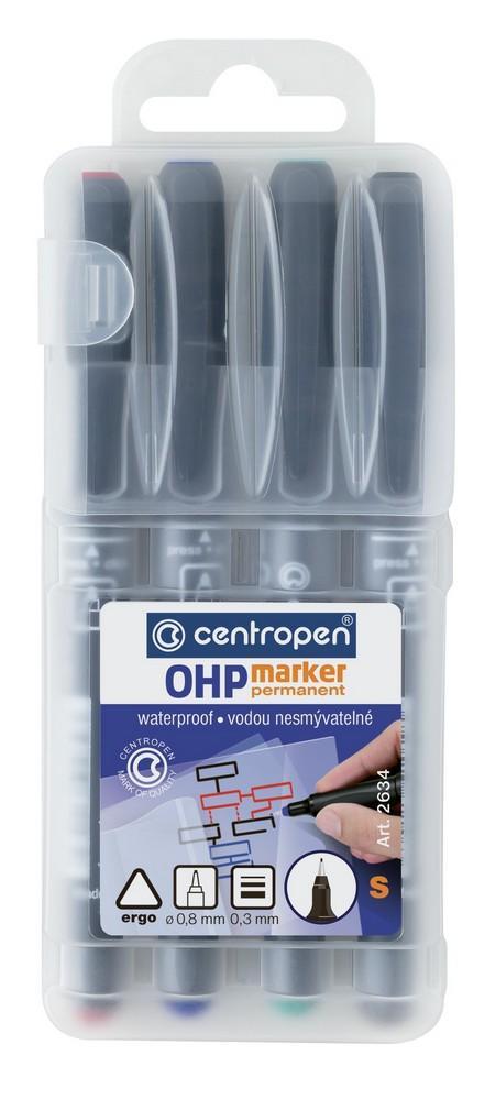 Centropen popisovač 2634 S OHP Permanent sada 4 barev 0,3 mm