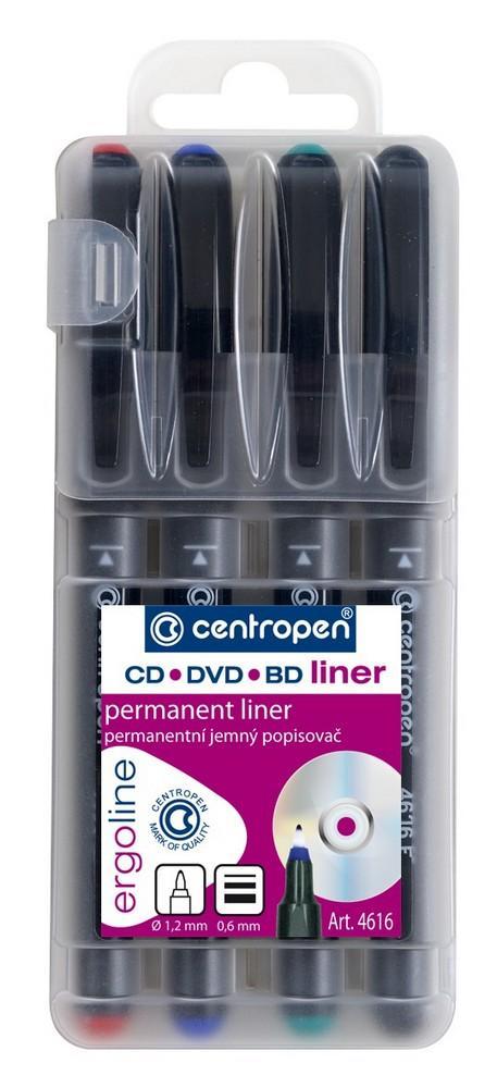 Centropen popisovač 4616 CD/DVD/BD Permanent sada 4 barev