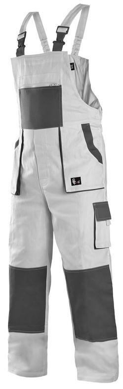 CXS kalhoty LUXY ROBIN, pánské, s laclem, bílo-šedé vel. 56