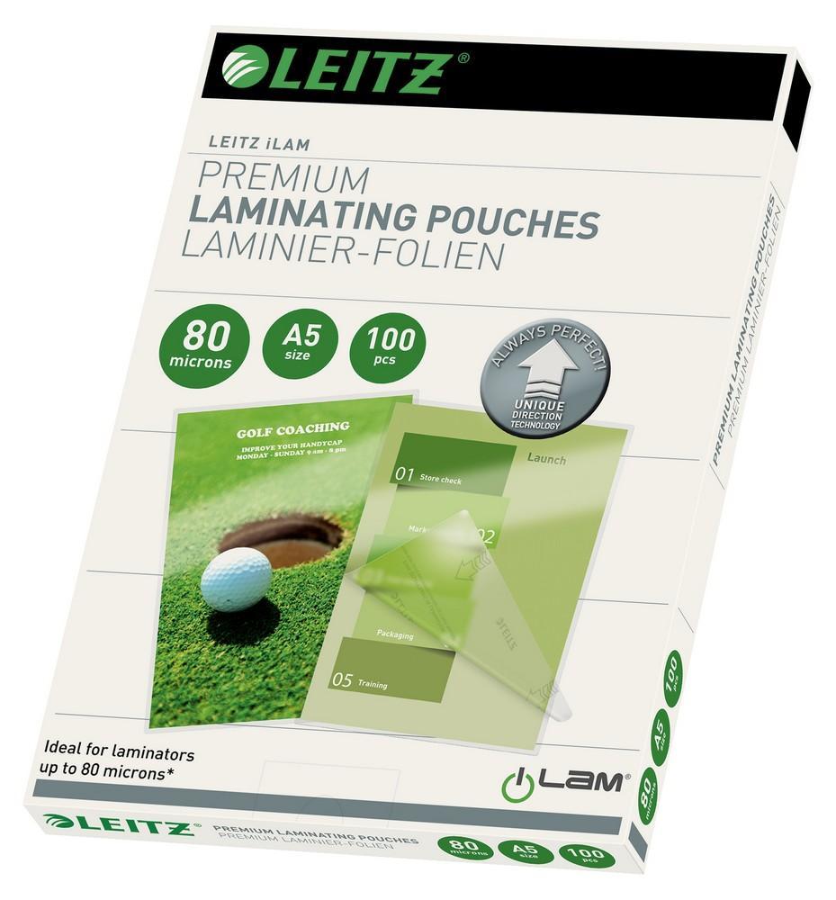 Leitz fólie laminovací A5 se směrovací technologií, 80 mic / 100 ks
