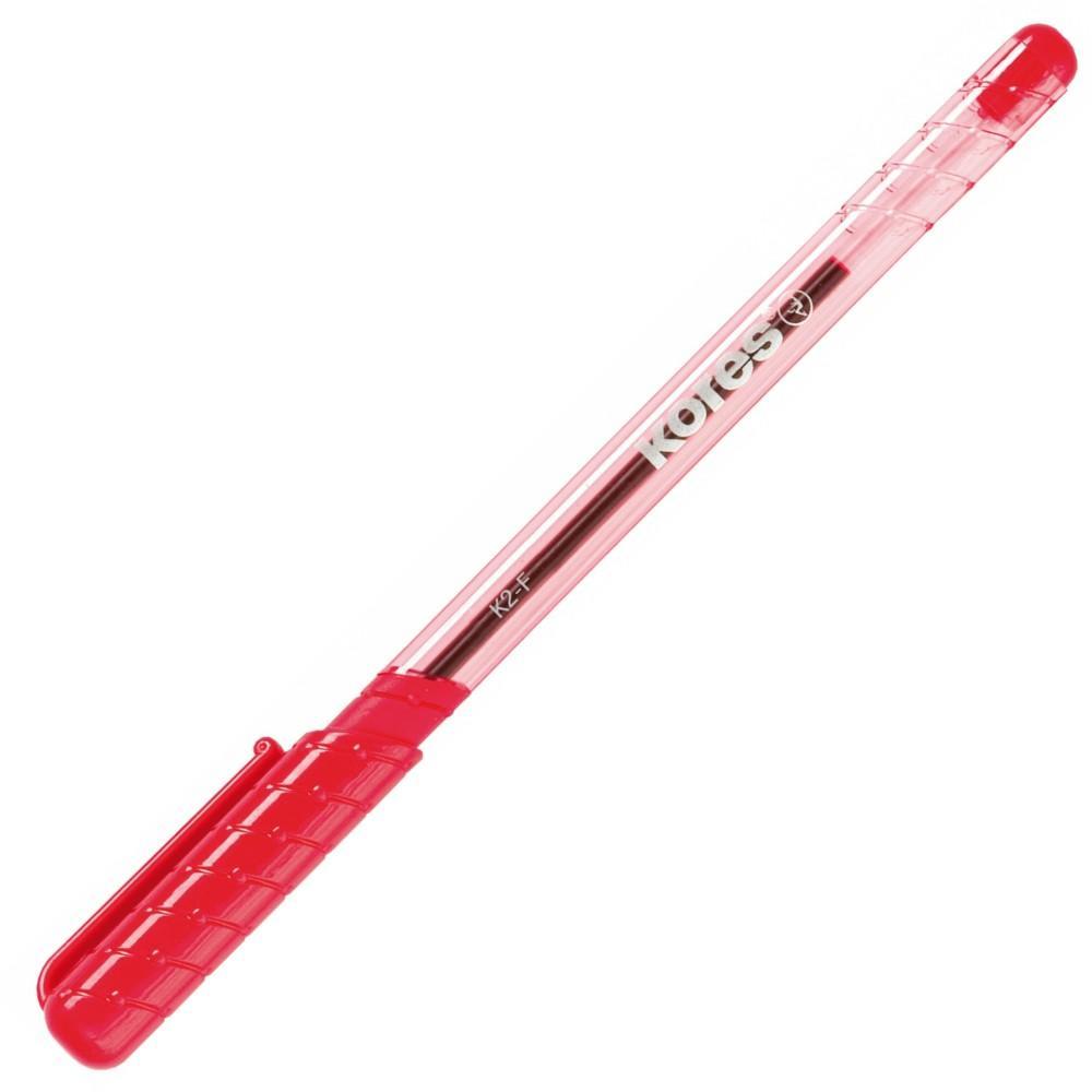 Kores pero kuličkové K2 trojhranné s gripem 0,7 mm, červené
