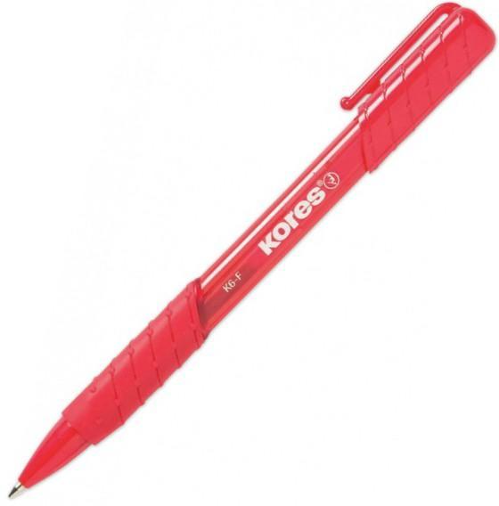 Kores pero kuličkové K6 trojhranné s gripem 0,7 mm, červené
