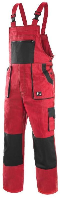 CXS kalhoty LUXY ROBIN, pánské, s laclem, červeno-černé vel. 46