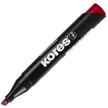 Kores značkovač Permanent zkosený hrot červený