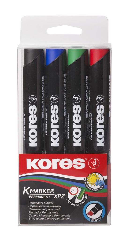 Kores značkovač Permanent zkosený hrot/4 ks