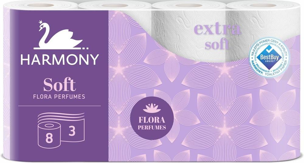 Harmony papír toaletní Soft Flora Aroma 3 vrstvý bílý aroma / 8 ks