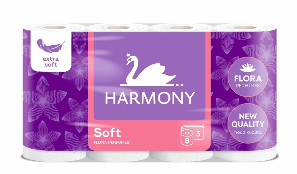 Harmony papír toaletní Soft Flora Aroma 3-vrstvý bílý aroma / 8 ks