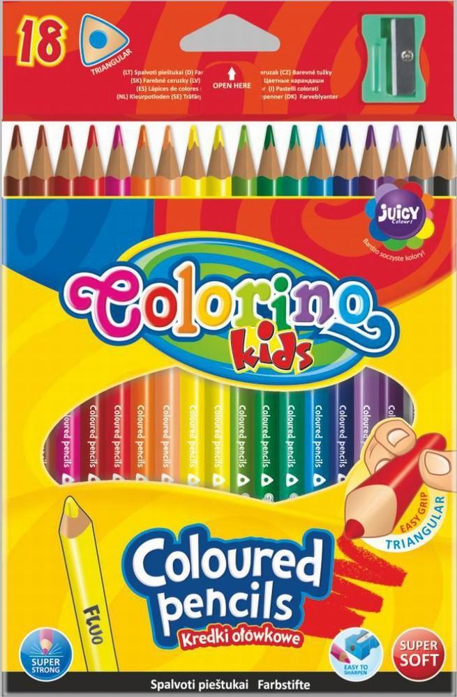 Colorino pastelky trojhranné 18 barev (1 fluo )