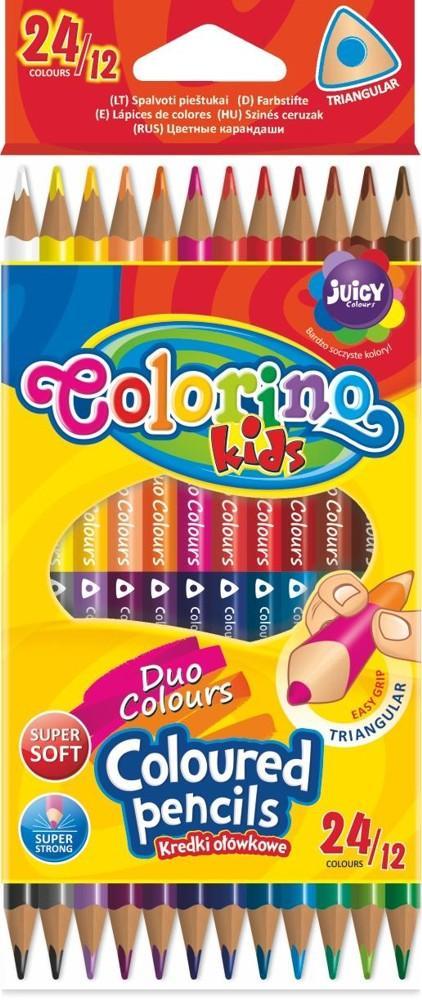 Colorino pastelky trojhranné oboustranné 24 barev (12 ks) Kids