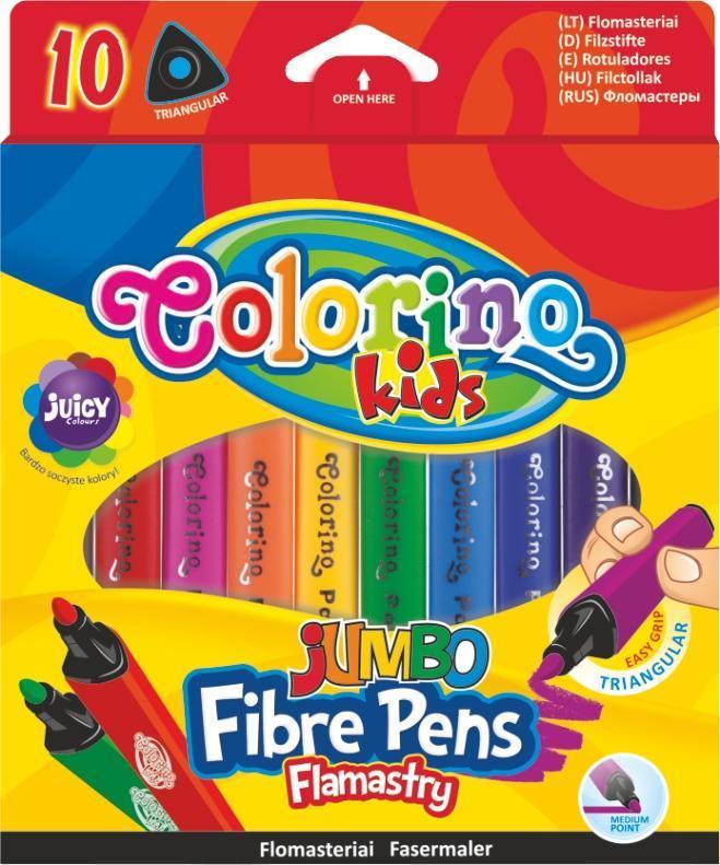Colorino popisovač JUMBO trojhranný 10 barev Kids