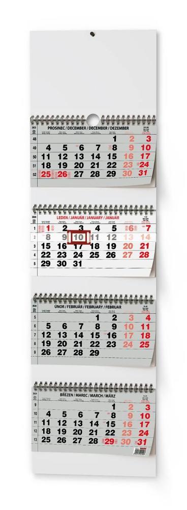 Baloušek Tisk kalendář nástěnný Čtyřměsíční skládaný A3 - s mezinárodními svátky