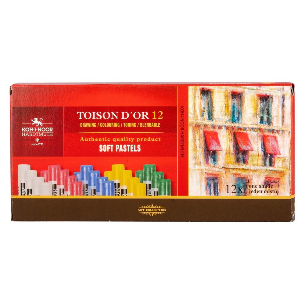 Koh-i-noor křída prašná umělecká 8500/12 čerň kostní kulatá