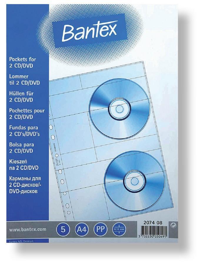 KARTON P+P obal závěsný na CD A4 180 mic čirý na 2 CD