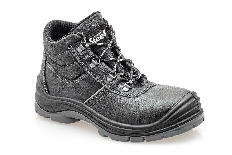 CXS obuv kotníková SAFETY STEEL MANGAN S3, kožená, s ocel.špicí, černá vel. 48
