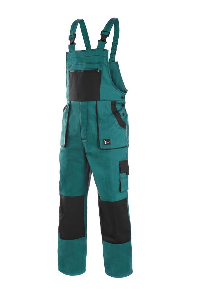 CXS kalhoty LUXY ROBIN, pánské, s laclem, prodloužené, zeleno-černé vel. 48-50