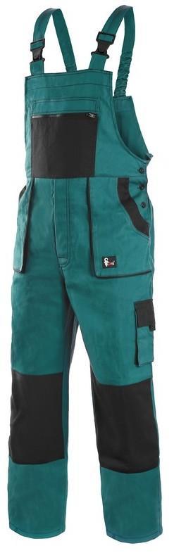 CXS kalhoty LUXY ROBIN, pánské, s laclem, prodloužené, zeleno-černé vel. 52-54