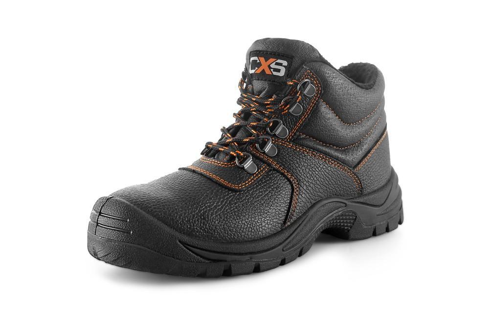 CXS obuv kotníková STONE APATIT WINTER S3, zimní, kožená, s ocel.špicí, černá vel. 35