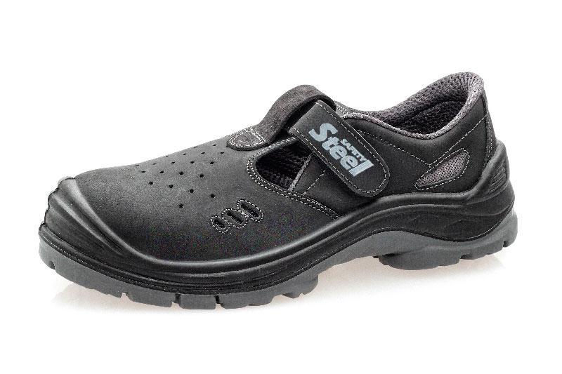 CXS obuv sandál SAFETY STEEL IRON S1, kožený, s ocel.špicí, černý vel. 44
