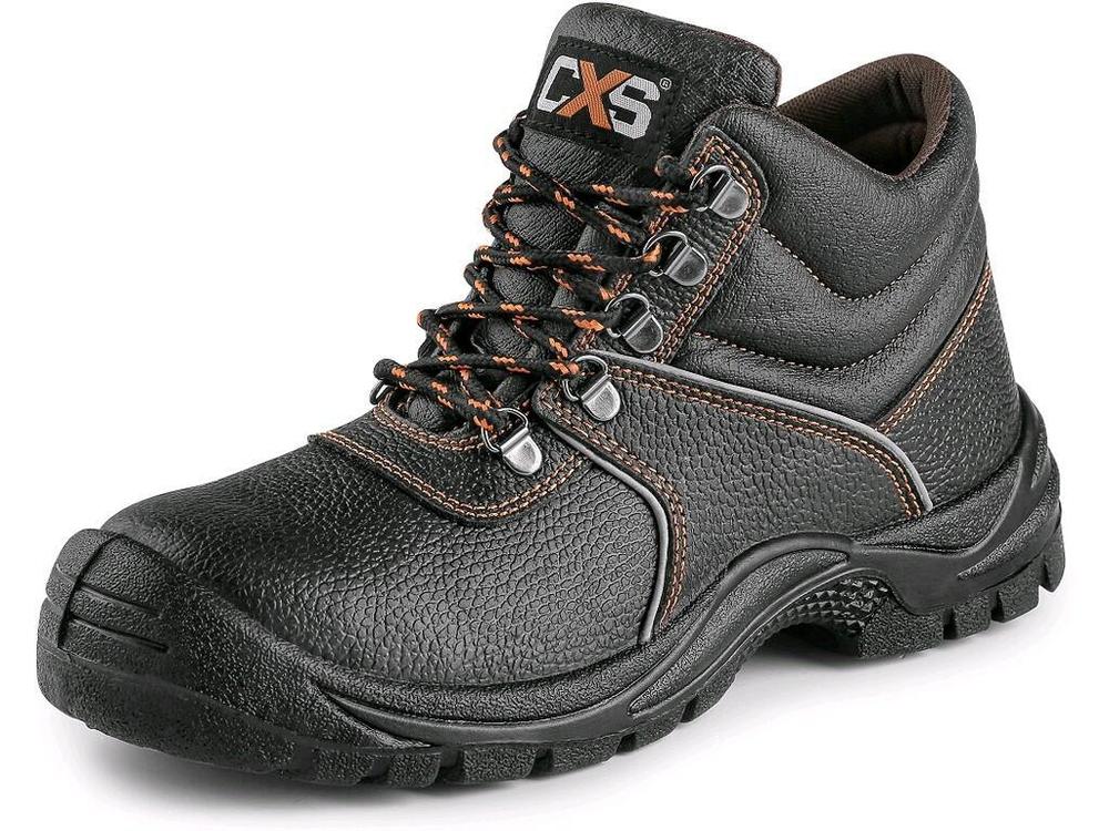 CXS obuv kotníková STONE MARBLE S3, kožená, s ocel.špicí, černá vel. 45