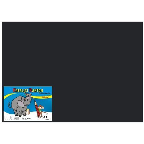Karton kreslicí barevný A1 180g / 10l černý