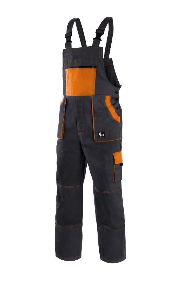 CXS kalhoty LUXY ROBIN, pánské, s laclem, černo-oranžové vel. 46