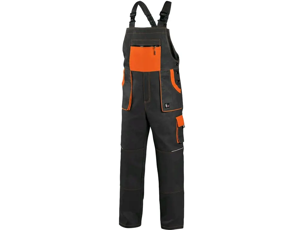 CXS kalhoty LUXY ROBIN, pánské, s laclem, černo-oranžové vel. 56