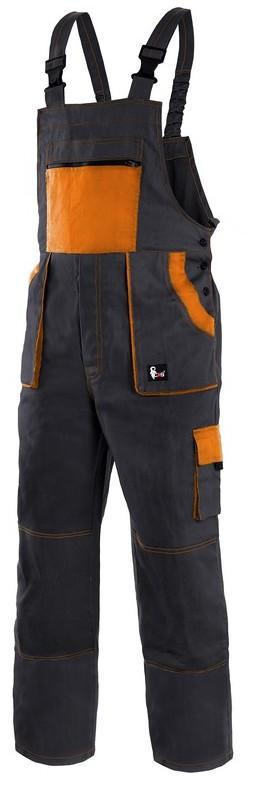 CXS kalhoty LUXY ROBIN, pánské, s laclem, černo-oranžové vel. 58