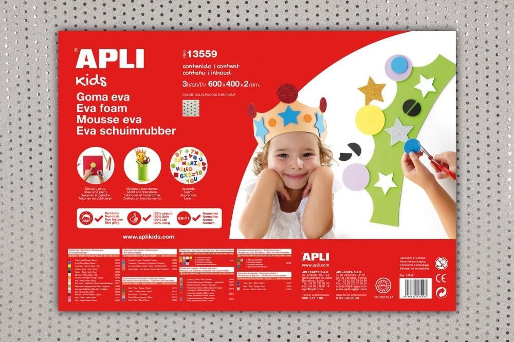 Apli pěnovka 600x400x2 mm s flitry bílá/3 listy