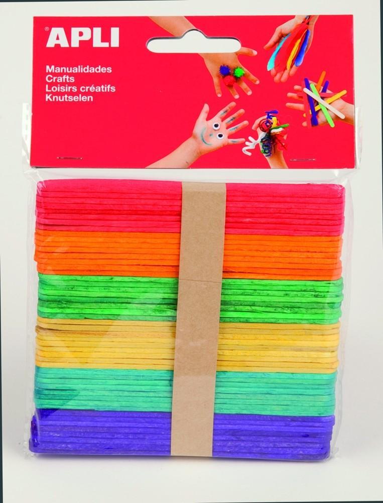 Apli nanuková dřívka mix barev 114x10x2 mm/50 ks