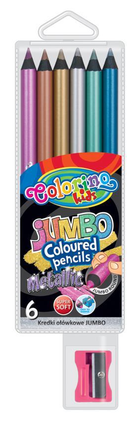 Colorino pastelky kulaté JUMBO 6 barev metalické