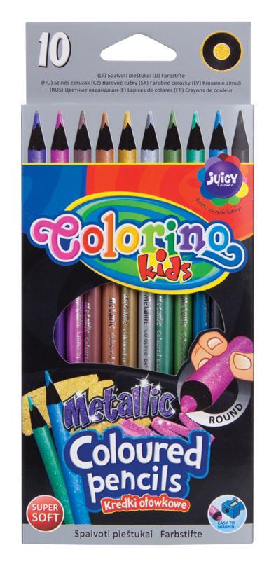 Colorino pastelky kulaté 10 barev metalické
